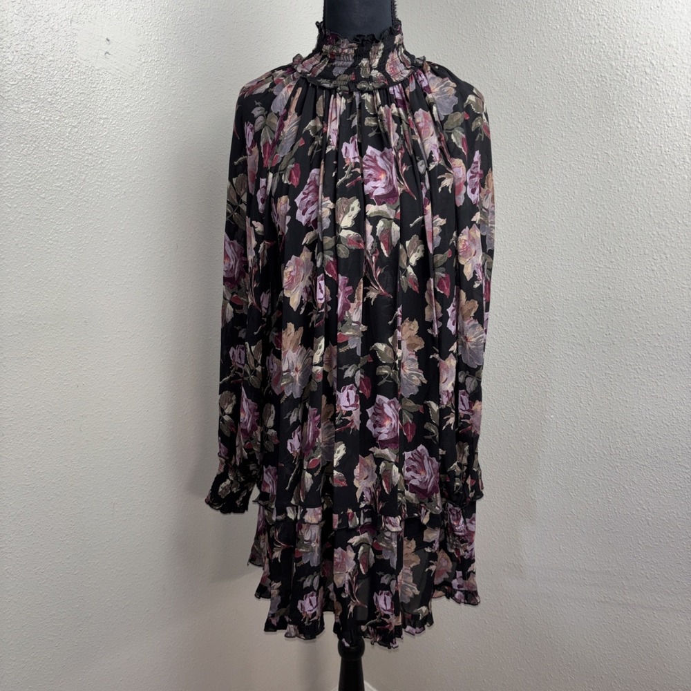 New The Kooples ‎ Midi Dress Women's 0 English Rose Removable Cami Boho Cottage